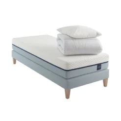 Ensemble matelas mémoire de forme, sommier, pieds, couette et oreiller Songe 600 - SOMEO