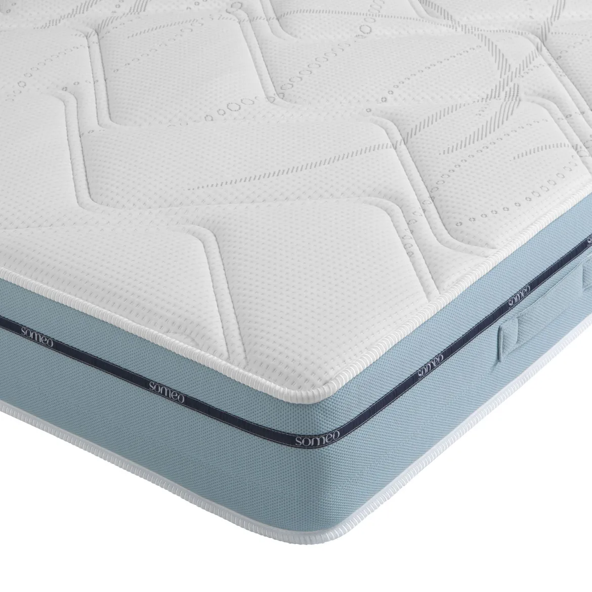 Ensemble matelas mémoire de forme, sommier, pieds, couette et oreiller Songe 500 - SOMEO
