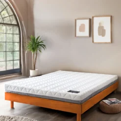 Ensemble matelas mousse + sommier bois massif