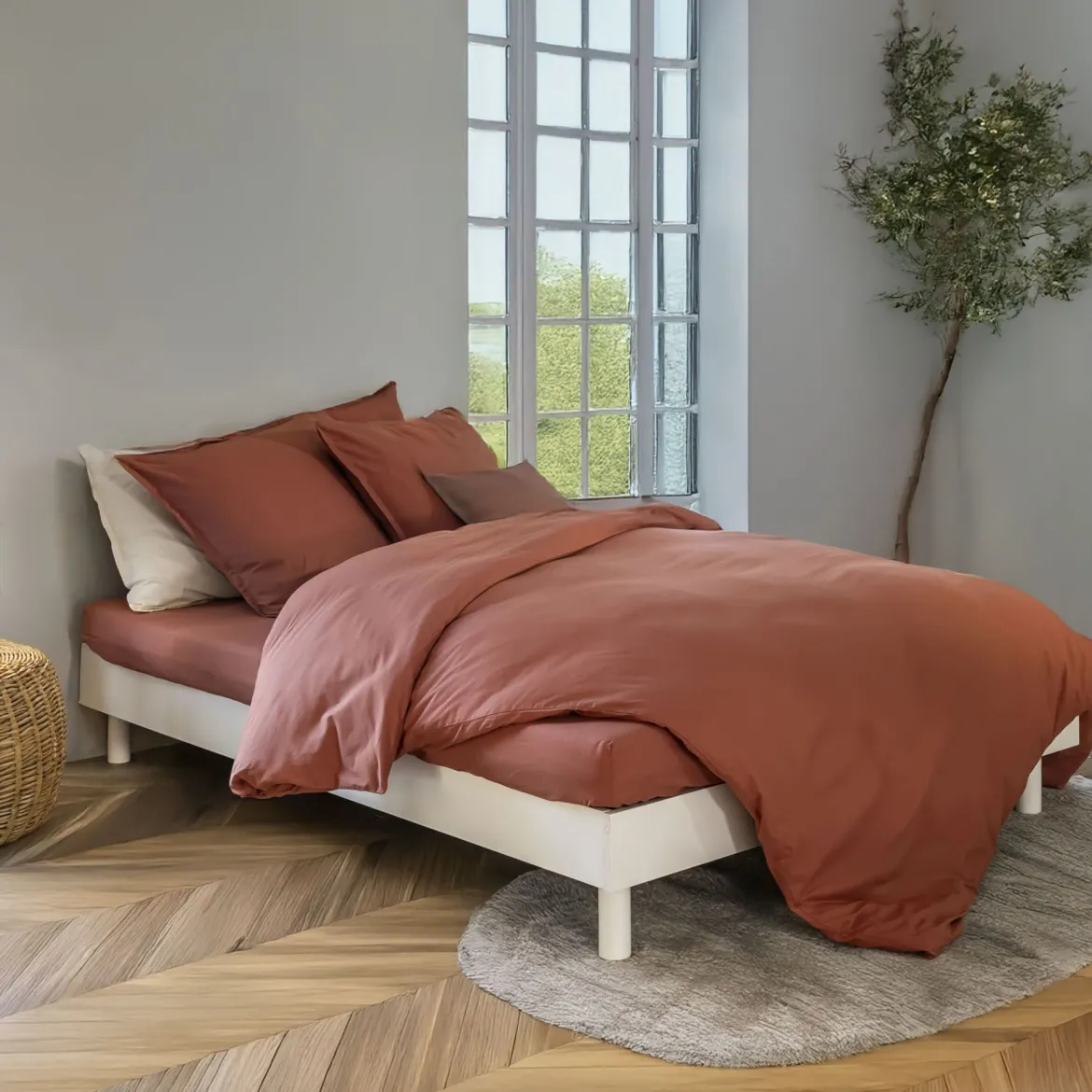 Ensemble matelas mousse + sommier bois massif