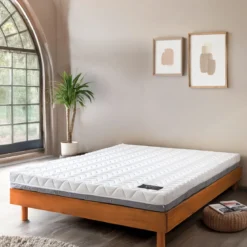 Ensemble matelas mousse + sommier bois massif