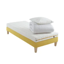 Ensemble matelas mousse, sommier, pieds, couette et oreiller Aurore 200 - SOMEO
