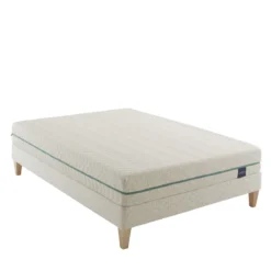 Ensemble matelas naturel latex naturel, sommier et pieds Aube 700 - SOMEO
