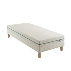 Ensemble matelas naturel latex naturel enfant, sommier et pieds Aube 200 - SOMEO