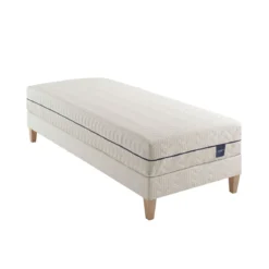 Ensemble matelas naturel ressorts et latex naturel, sommier et pieds Aube 600 - SOMEO