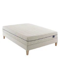 Ensemble matelas naturel ressorts et latex naturel, sommier et pieds Aube 600 - SOMEO