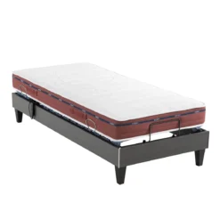Ensemble matelas relaxation 100% latex, sommier TPR, pieds Crépuscule 500 - SOMEO