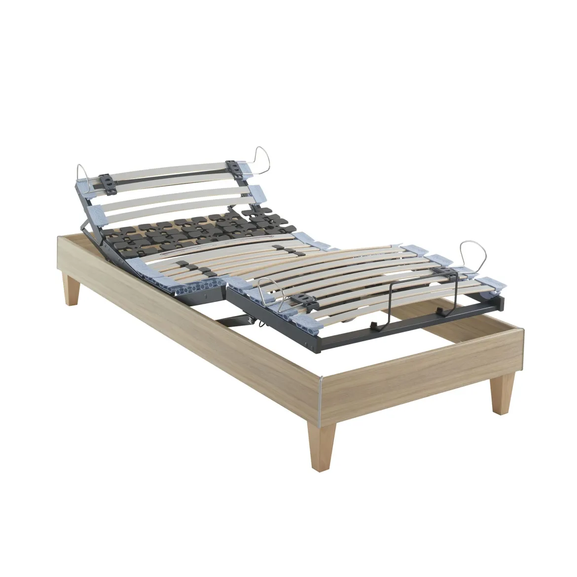 Ensemble matelas relaxation 100% latex, sommier TPR, pieds Crépuscule 500 - SOMEO