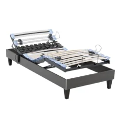 Ensemble matelas relaxation 100% latex, sommier TPR, pieds Crépuscule 600 - SOMEO