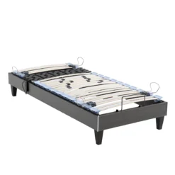 Ensemble matelas relaxation 100% latex, sommier TPR, pieds Crépuscule 600 - SOMEO