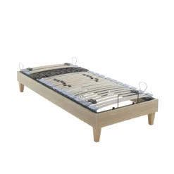 Ensemble matelas relaxation 100% latex, sommier TPR, pieds Crépuscule 600 - SOMEO