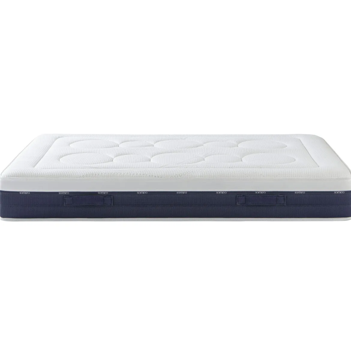 Ensemble matelas ressorts et mémoire de forme, sommier, pieds, couette et oreiller Rêve 600 - SOMEO