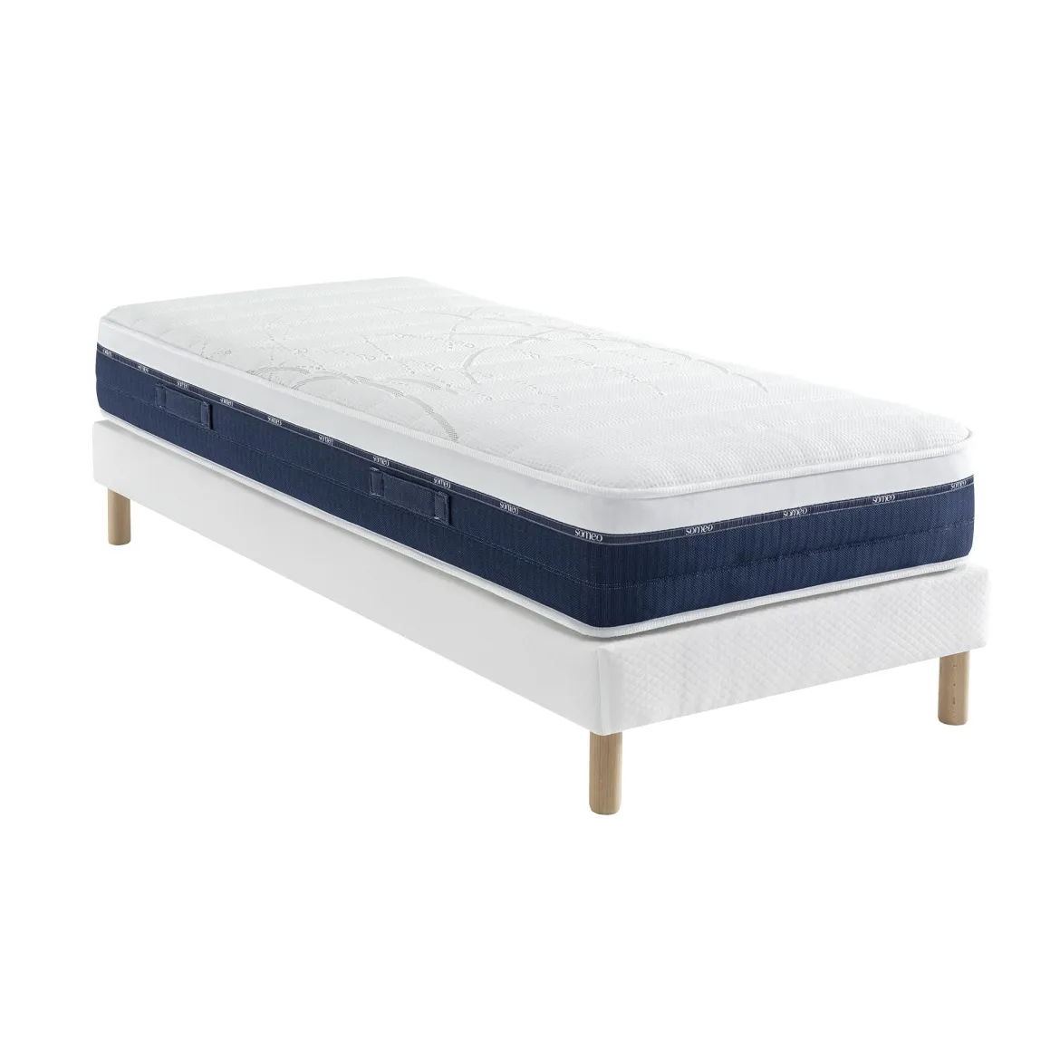Ensemble matelas ressorts et mémoire de forme, sommier Constellation et pieds Rêve 600 - SOMEO