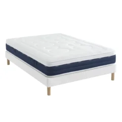 Ensemble matelas ressorts et mémoire de forme, sommier Constellation et pieds Rêve 600 - SOMEO