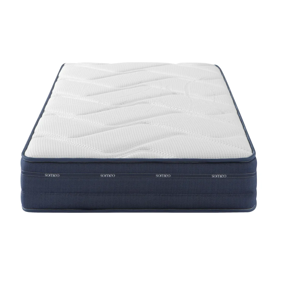 Ensemble matelas ressorts et mémoire de forme, sommier, pieds, couette et oreiller Rêve 500 - SOMEO