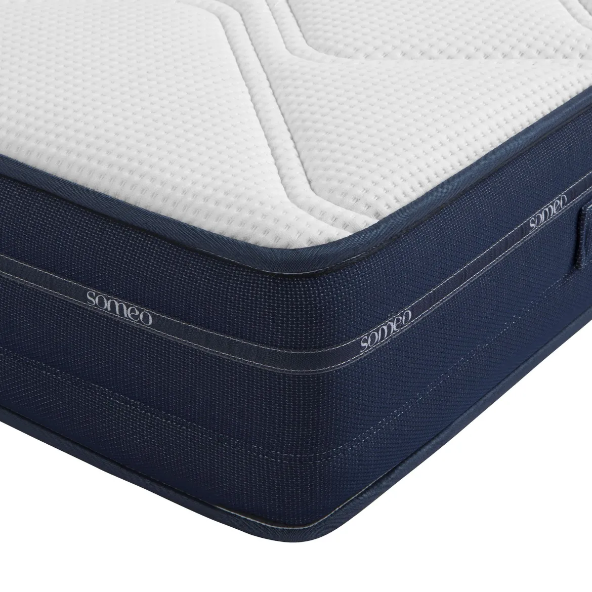Ensemble matelas ressorts et mémoire de forme, sommier, pieds, couette et oreiller Rêve 500 - SOMEO