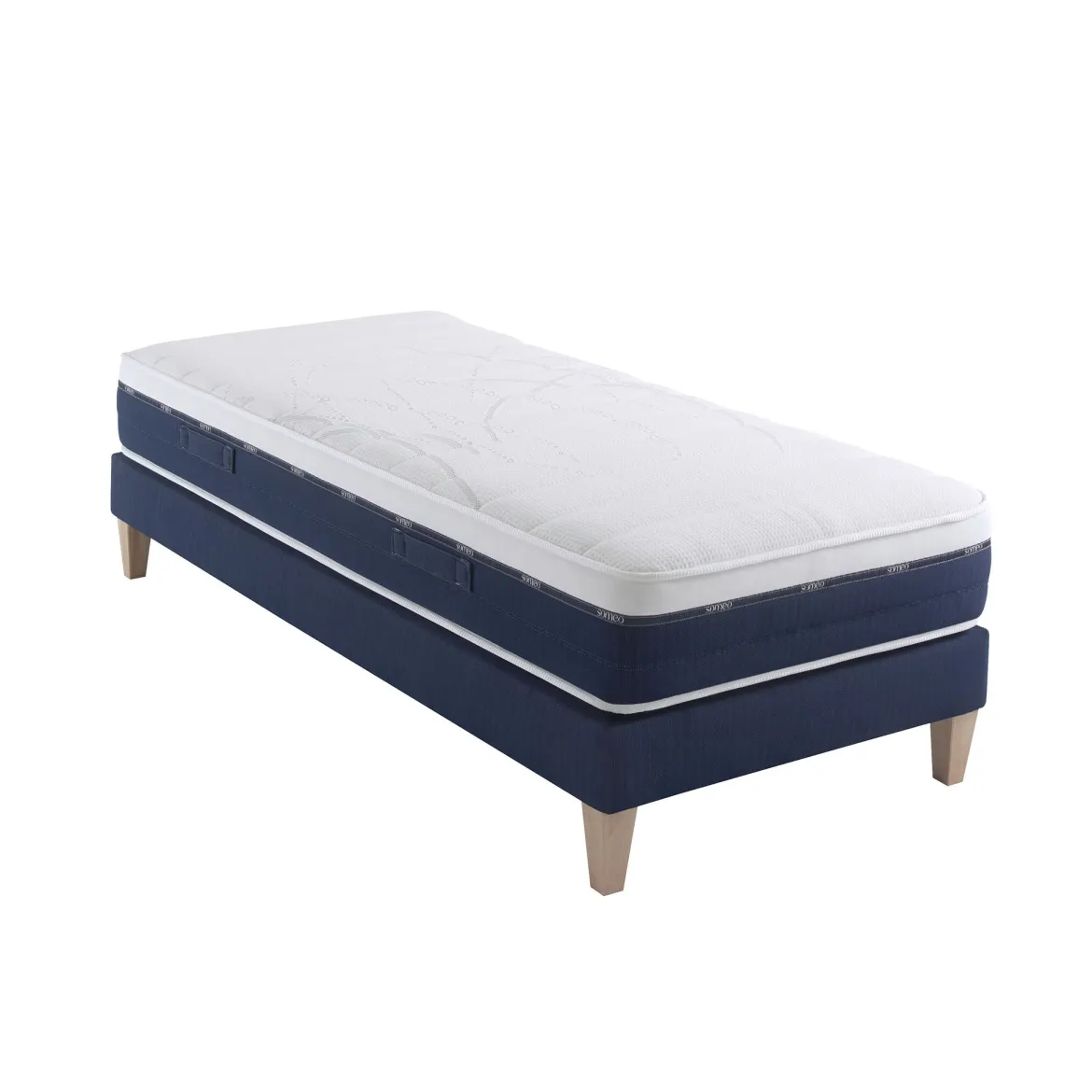 Ensemble matelas ressorts et mémoire de forme, sommier et pieds Rêve 600 - SOMEO
