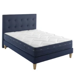 Ensemble matelas ressorts et mémoire de forme, sommier, pieds et tête de lit Rêve 500 - SOMEO
