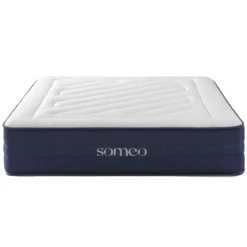 Ensemble matelas ressorts, latex et mémoire de forme, sommier, pieds et tête de lit Rêve 700 - SOMEO