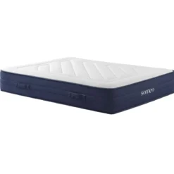 Ensemble matelas ressorts, latex et mémoire de forme, sommier, pieds et tête de lit Rêve 700 - SOMEO