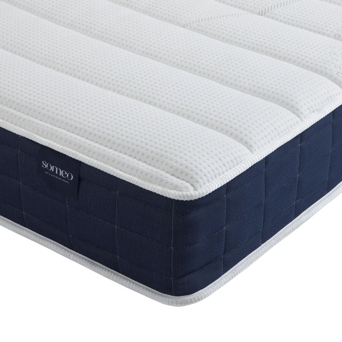 Ensemble matelas ressorts, sommier, pieds et tête de lit Rêve 400 - SOMEO
