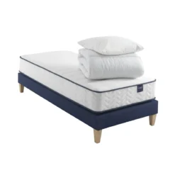 Ensemble matelas ressorts, sommier, pieds, couette et oreiller Rêve 300 - SOMEO
