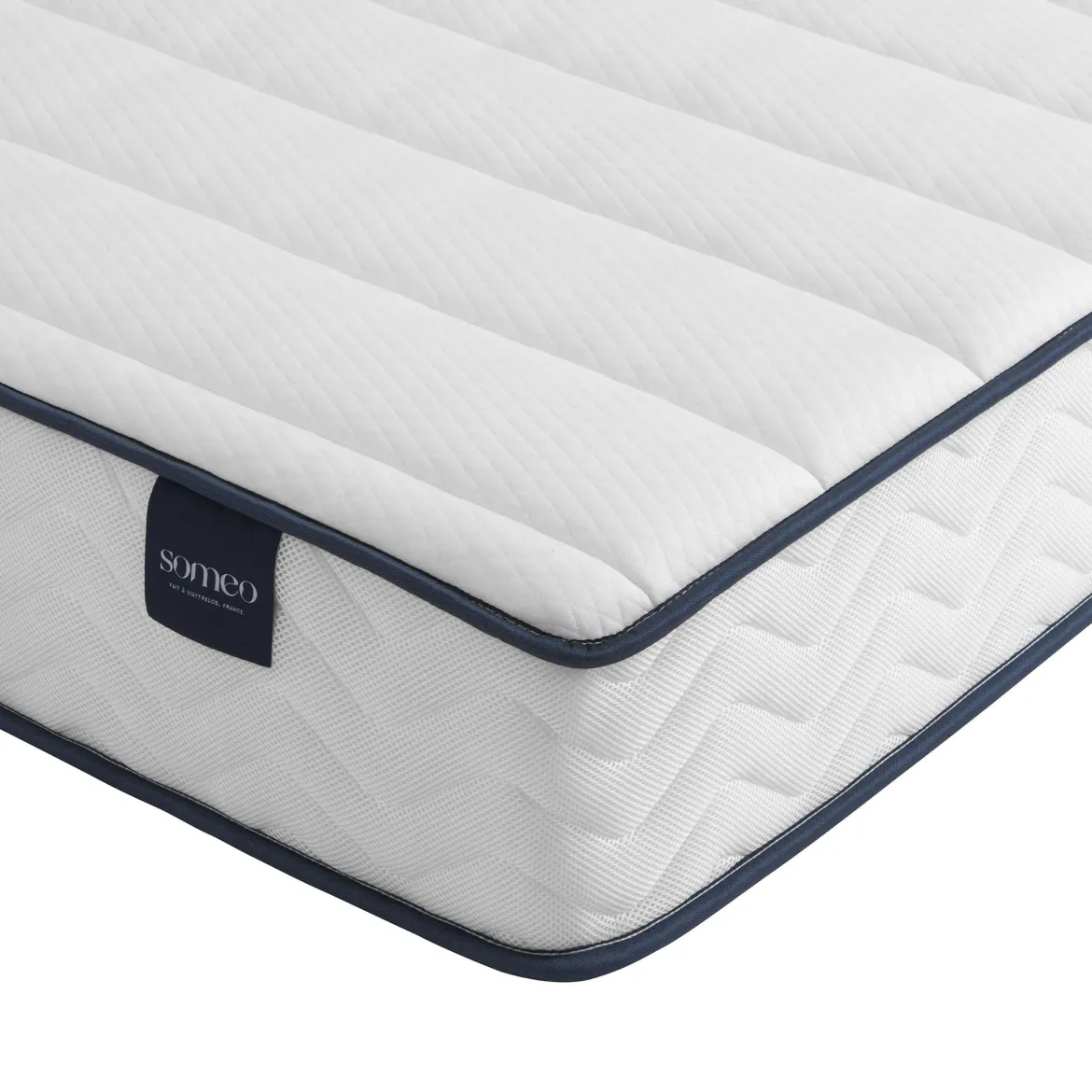 Ensemble matelas ressorts, sommier, pieds, tête de lit, couette et oreiller Rêve 300 - SOMEO