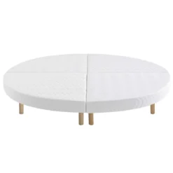 Ensemble matelas rond mousse, sommier et pieds Aurore 300 - SOMEO diamètre 215