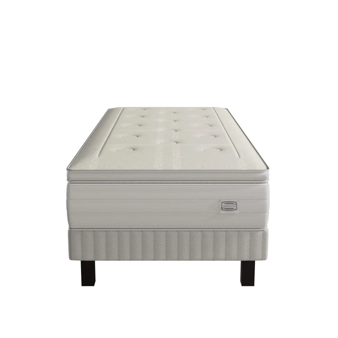Ensemble matelas sommier pieds Simmons 651 ressorts ensachés + mousse mémoire de forme SW6