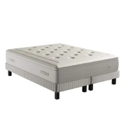 Ensemble matelas sommier pieds Simmons 651 ressorts ensachés + mousse mémoire de forme SW6