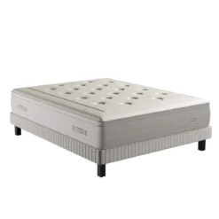 Ensemble matelas sommier pieds Simmons 651 ressorts ensachés + mousse mémoire de forme SW6