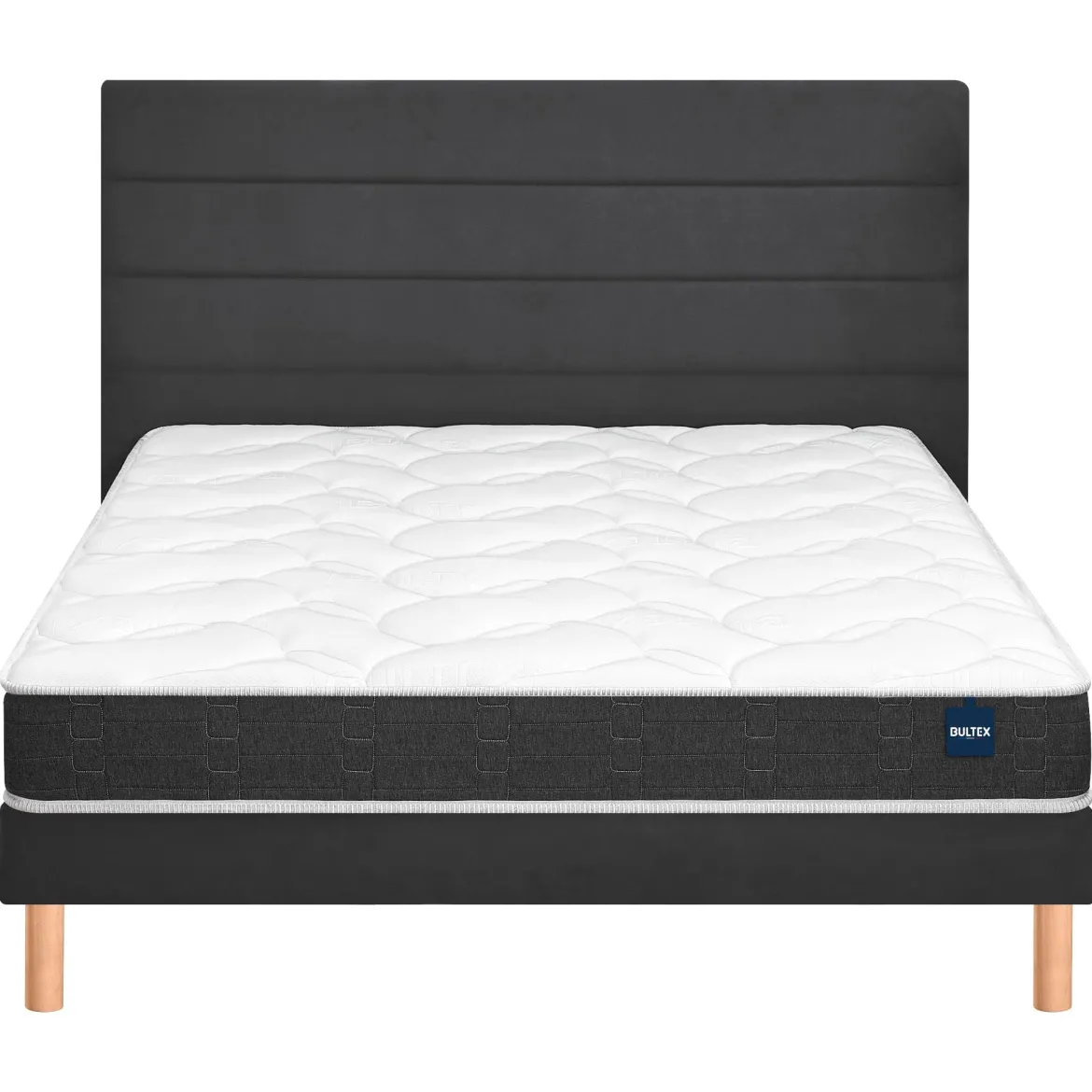 Ensemble sommier et matelas mousse ferme Bultex Essential Gris