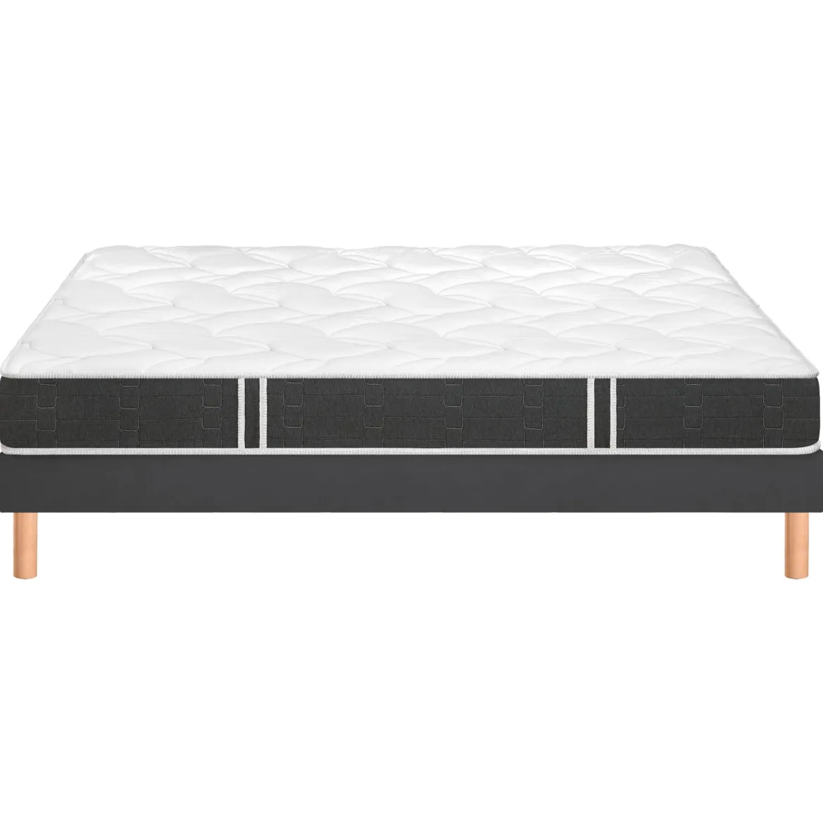 Ensemble sommier et matelas mousse ferme Bultex Essential Gris