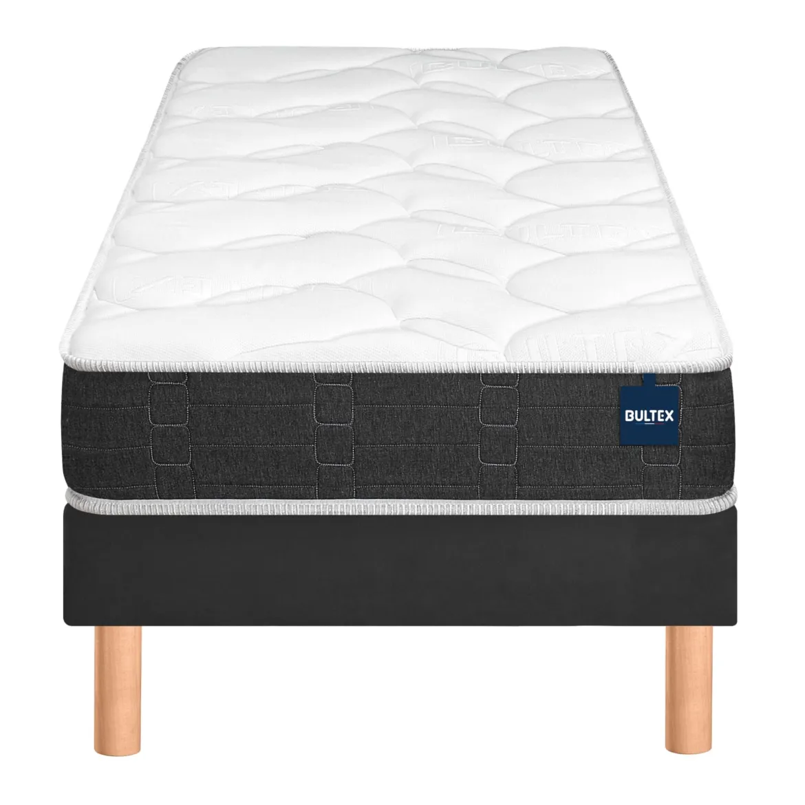 Ensemble sommier et matelas mousse ferme Bultex Essential Gris