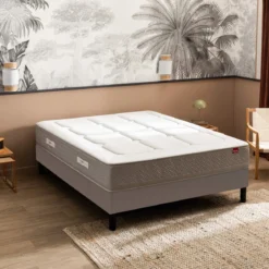 Ensemble sommier et matelas ressorts ensachés et mémoire de forme ferme Epeda Escapade