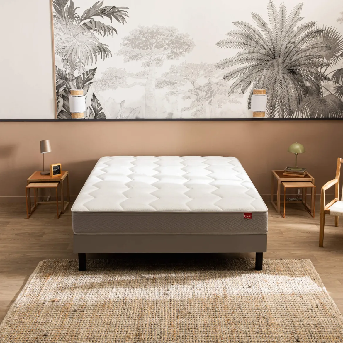 Ensemble sommier et matelas ressorts ensachés et mémoire de forme ferme Epeda Destination