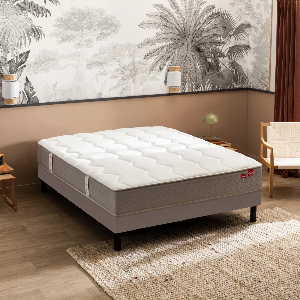 Ensemble sommier et matelas ressorts ensachés et mémoire de forme ferme Epeda Destination