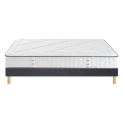 Ensemble sommier et matelas ressorts, mémoire de forme et latex ferme Merinos Full Bed