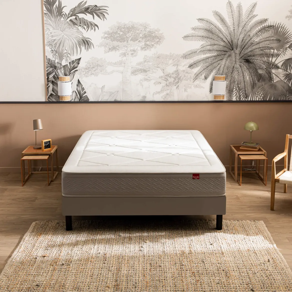 Ensemble sommier et matelas ressorts multi-actifs mi-ferme Epeda Échappée
