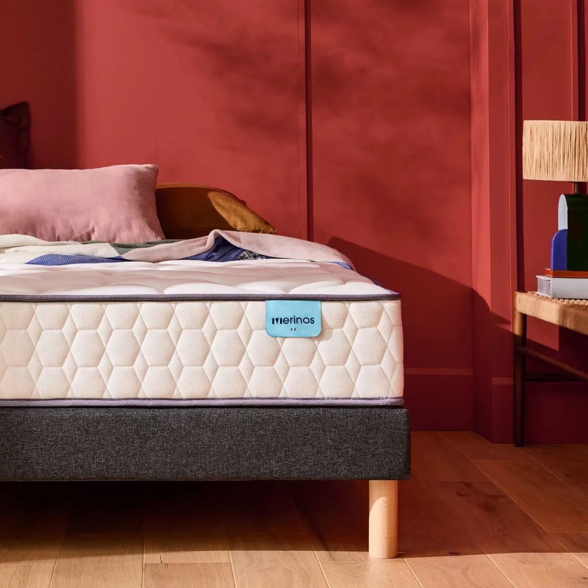 Ensemble sommier et matelas ressorts ensachés ferme Merinos Cosy Lit