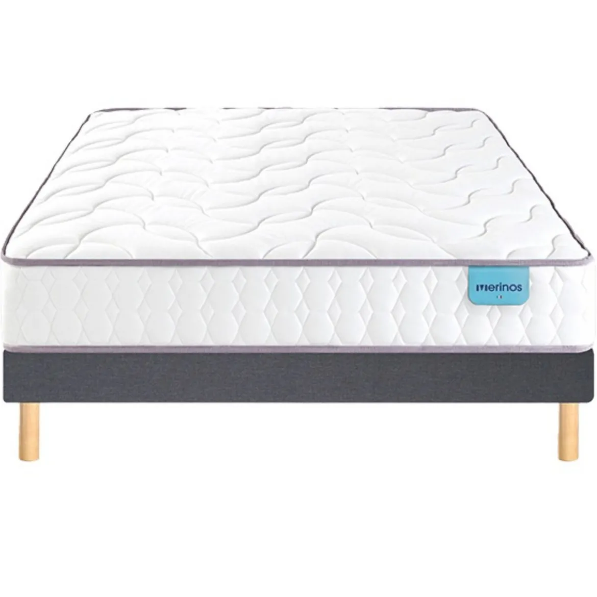 Ensemble sommier et matelas ressorts ensachés ferme Merinos Cosy Lit