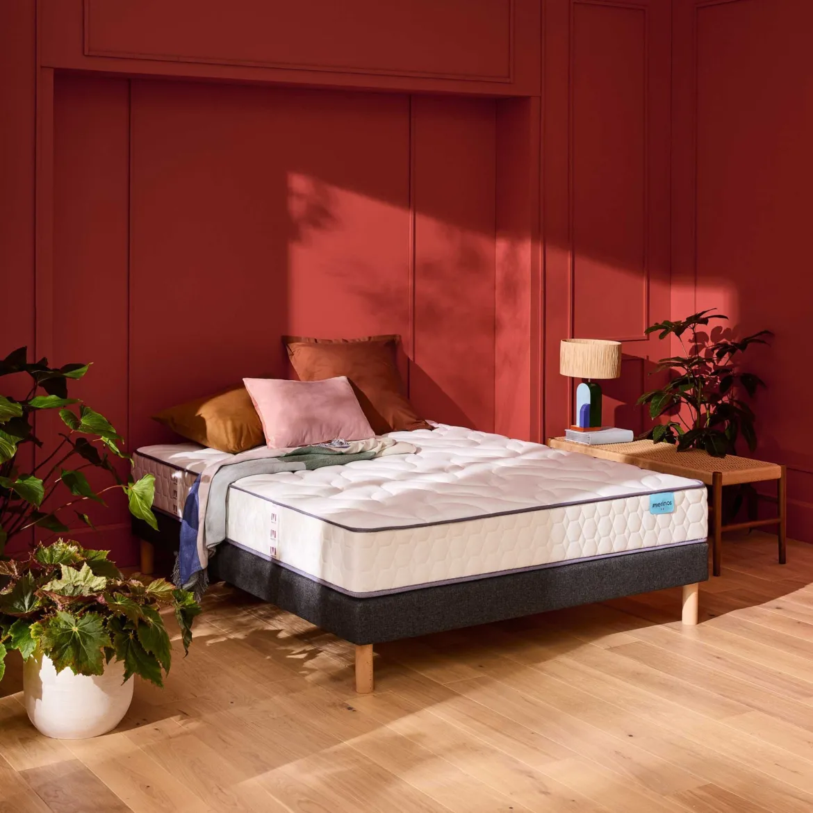Ensemble sommier et matelas ressorts ensachés ferme Merinos Cosy Lit