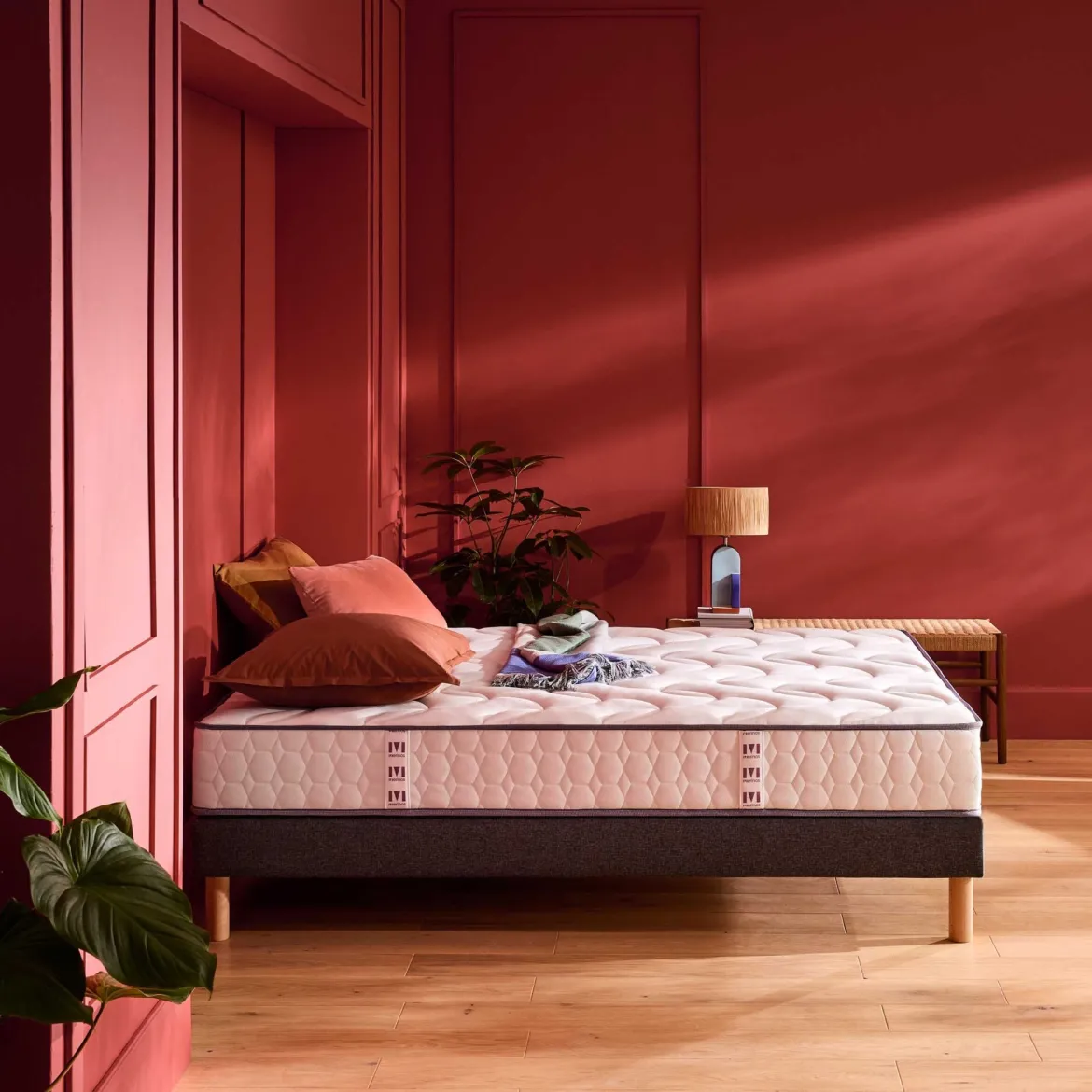 Ensemble sommier et matelas ressorts ensachés ferme Merinos Cosy Lit