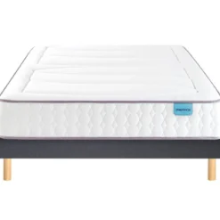 Ensemble sommier et matelas ressorts et mémoire de forme ferme Merinos Beauty Bed