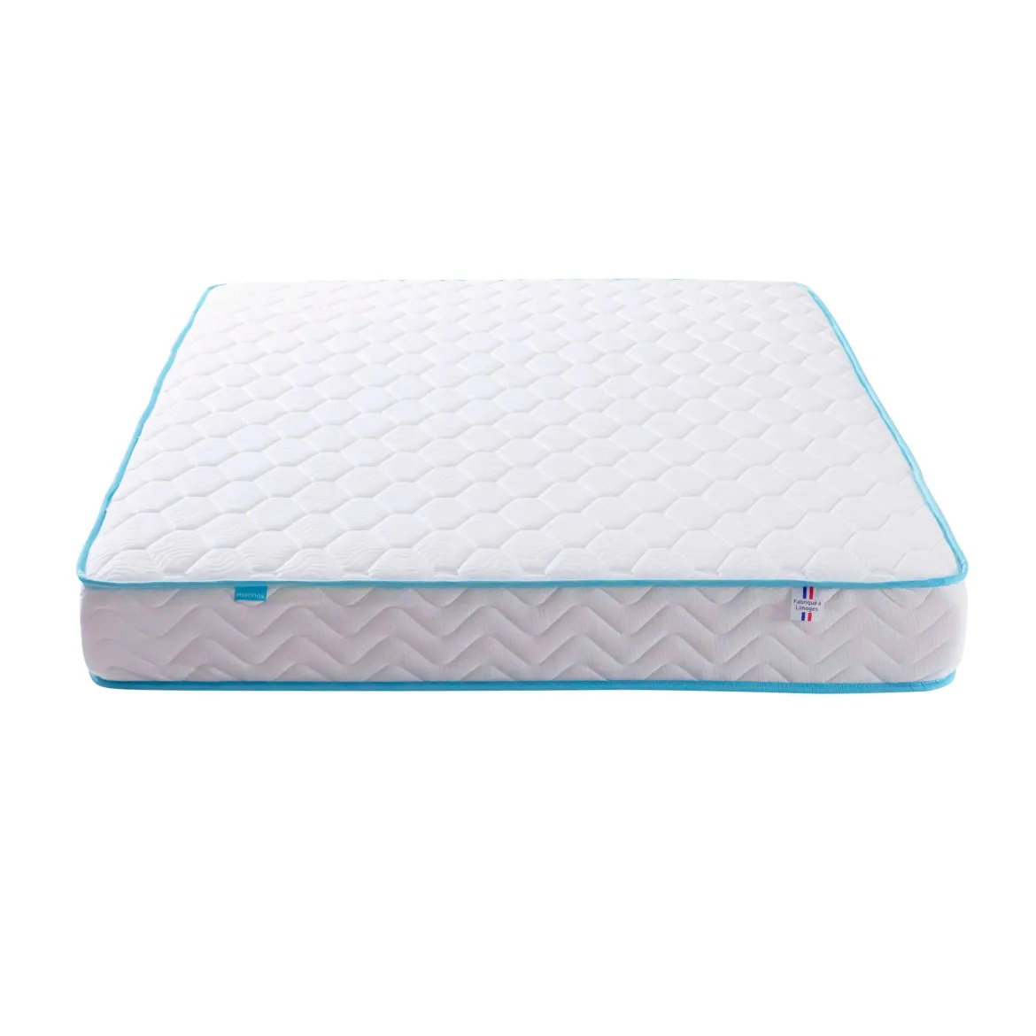 Ensemble sommier et matelas ressorts ensachés ferme Merinos Enjoy Bleu
