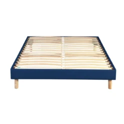 Ensemble sommier et matelas ressorts ensachés ferme Merinos Enjoy Bleu