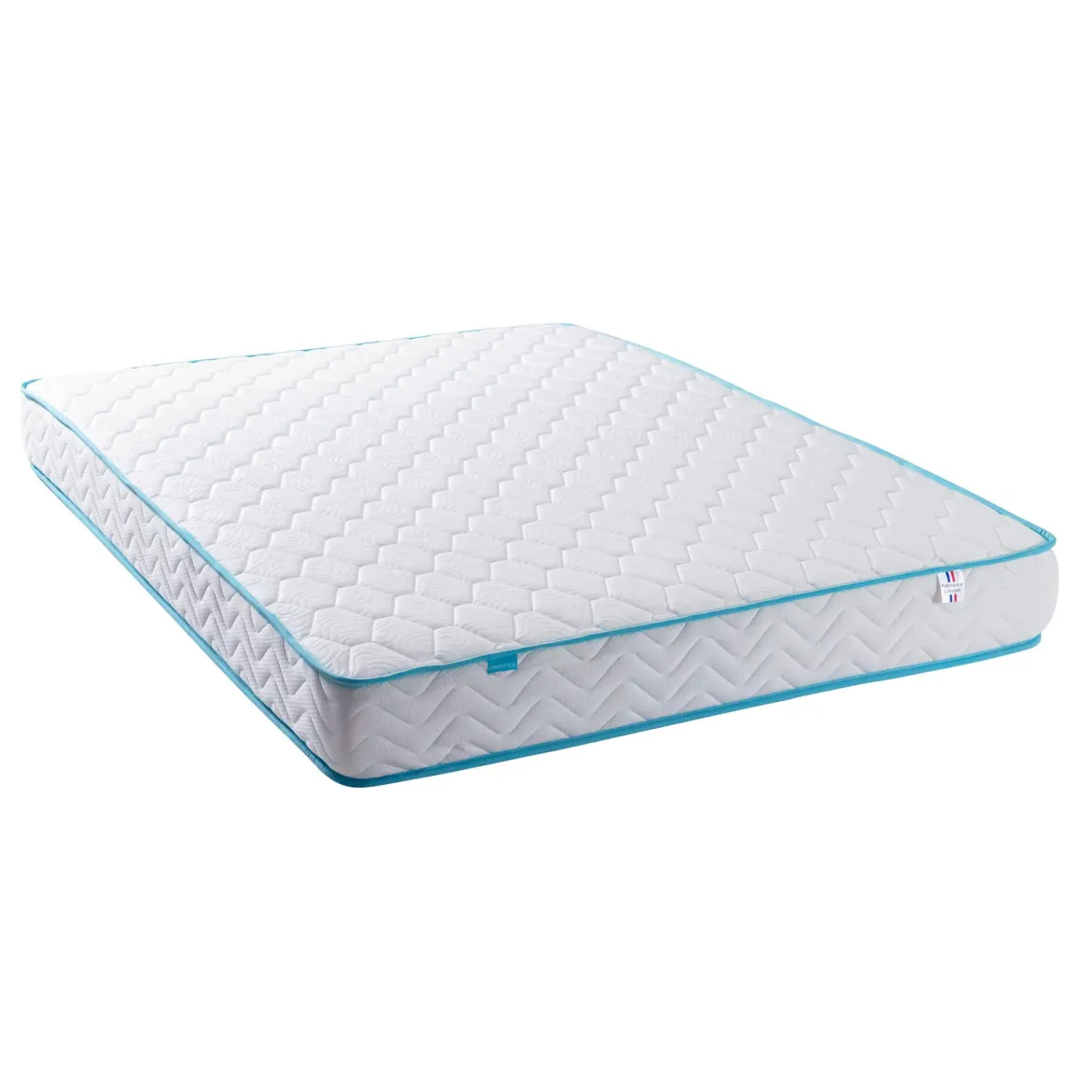 Ensemble sommier et matelas ressorts ensachés ferme Merinos Enjoy Bleu