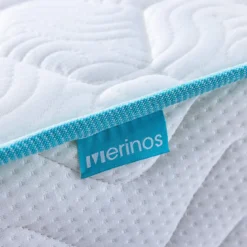 Ensemble sommier et matelas ressorts ensachés ferme Merinos Enjoy Bleu