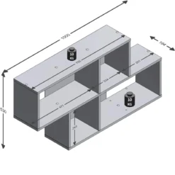 Etagère murale 4 cases en bois - ET13042