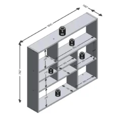 Etagère murale à cases en bois - ET13041